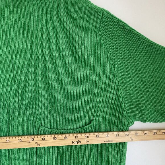 Vintage Y2K Benetton Sweater Women M Kelly Green Cropped Boxy Oversized Grunge - Picture 5 of 6